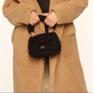FASHION NOVA  fuzzy black mini bag
